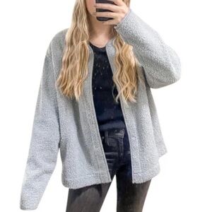 joie Teddy Snap Front Jacket in Slate Blue